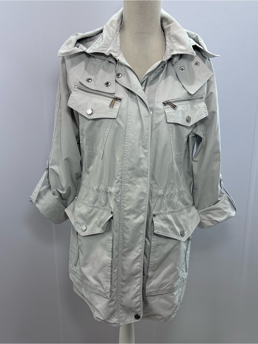 Michael Kors Light Gray Utility Anorak Jacket